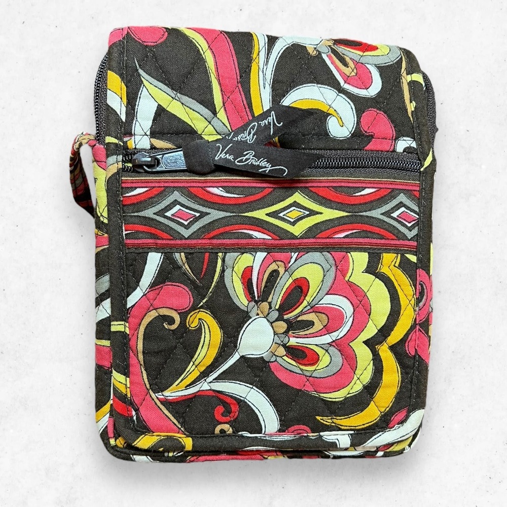 Vera Bradley Puccini Brown Red Retired‎ Cross Body Little Hipster Purse Bag